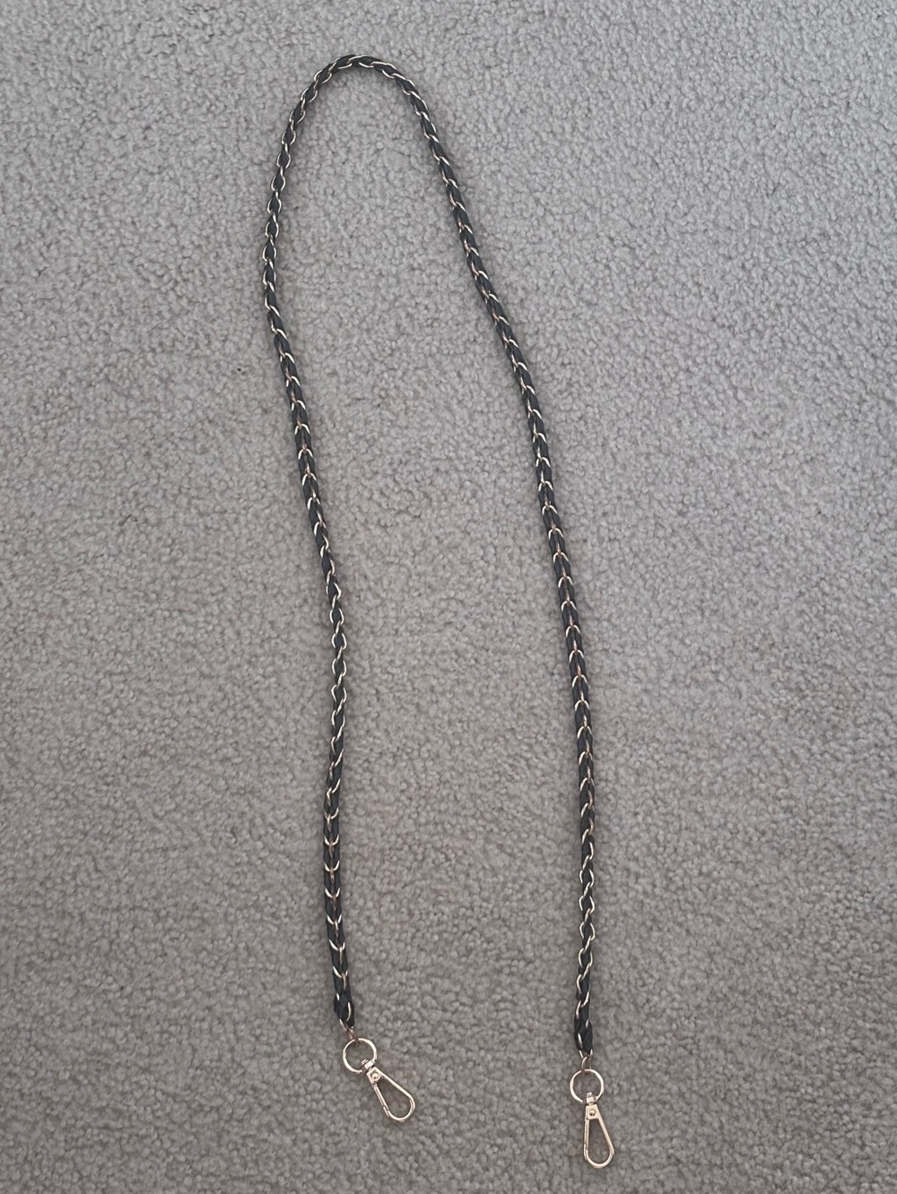 Pom Pom London Black and Gold Chain Bag Strap